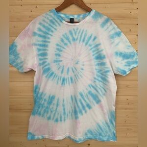 NEW Unisex GILDAN Soft Style Pale Color Gender Reveal Spiral Tie-Dye T-Shirt